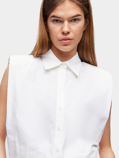 Sleeveless cotton shirt - 4