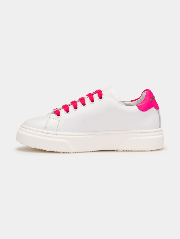 Leather sneakers with accents in fuxia color - 4