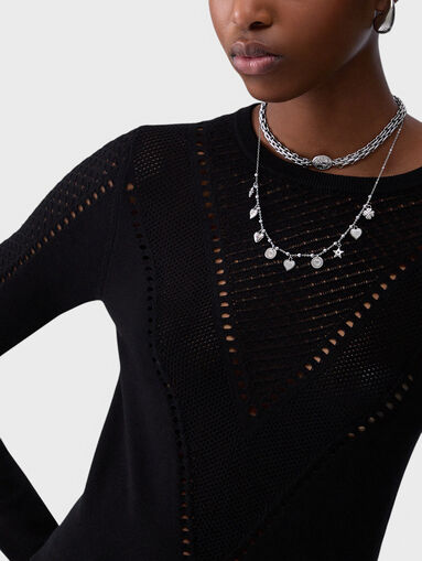 Sweater with accent cutouts - 5