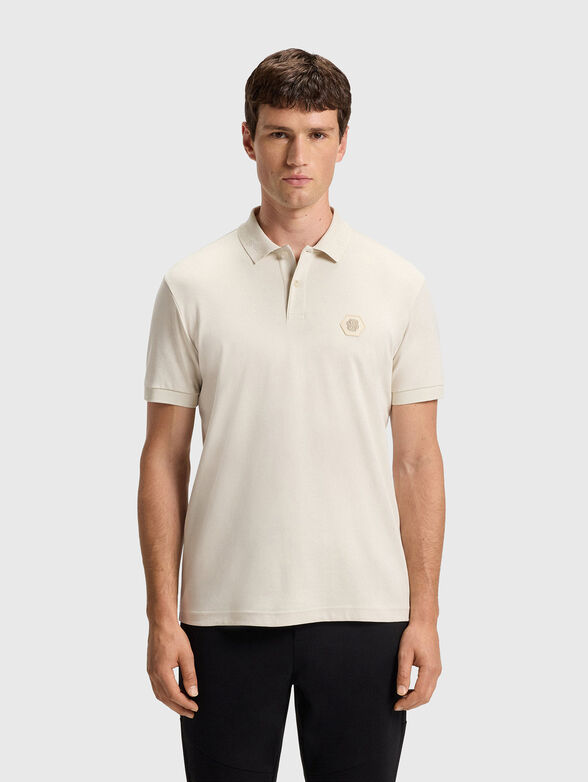 Grey polo shirt with logo - 1