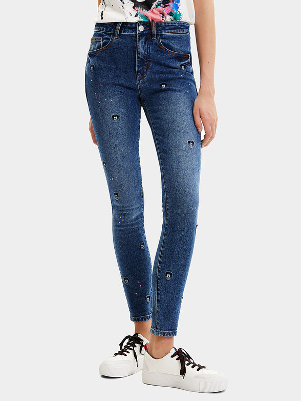 Jeans with Mickey Mouse embroidery - 4