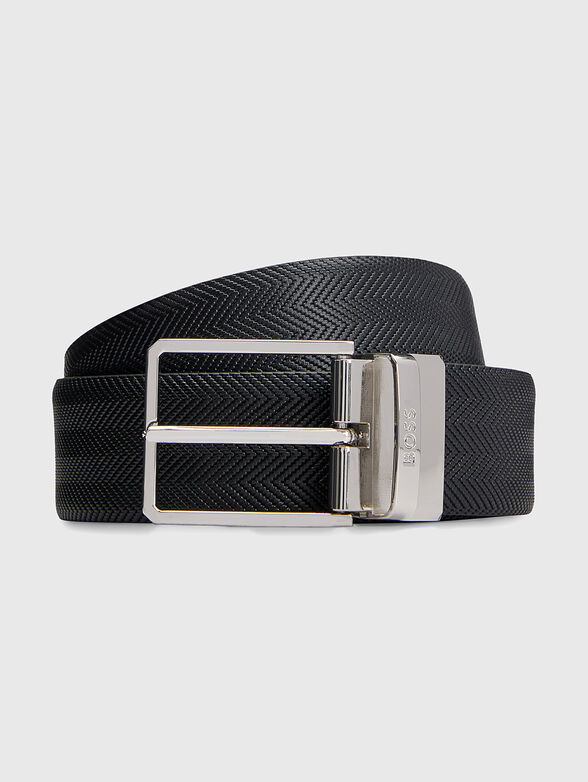 Black belt with embossed texture - 1