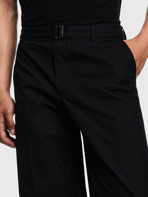 Cotton trousers with belt - 3