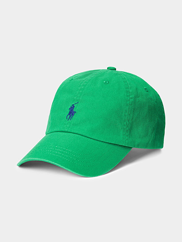 Green hat with visor and logo embroidery - 1