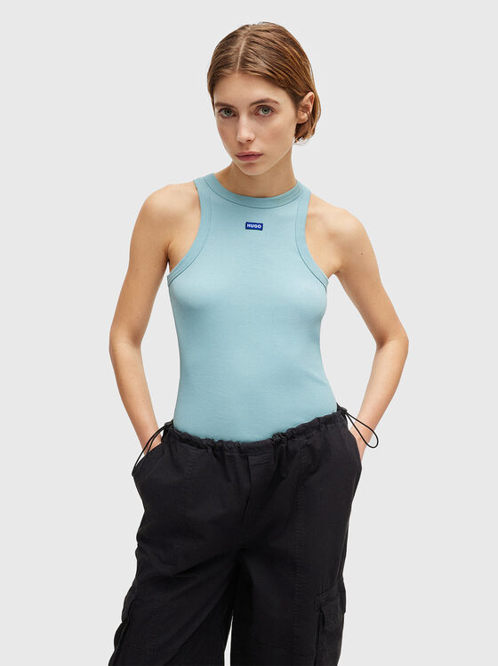 Black elastic rips tank top - 1