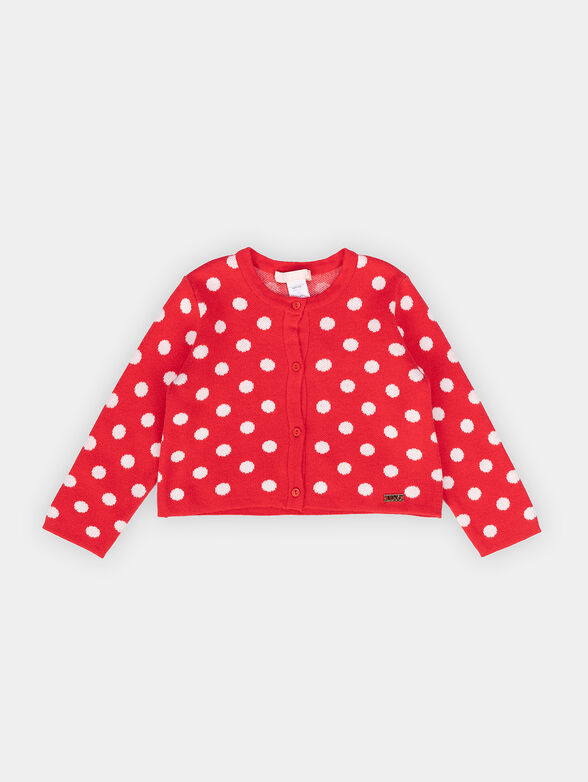 Blue dotted viscose blend cardigan - 1