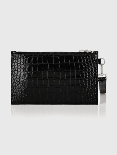 Leather clutch with logo detail - 3