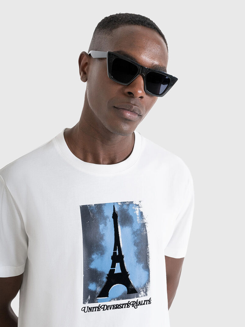 Blue T-shirt with print - 3