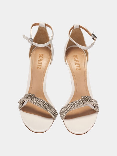 Sandals in beige color with rhinestones  - 6