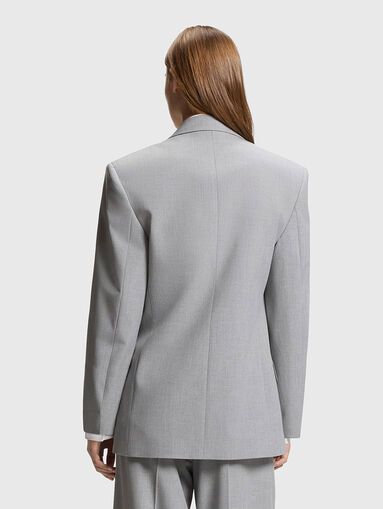 Oversized double breasted jacket with brooch - 3