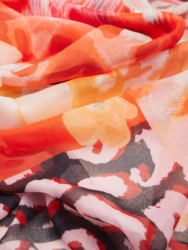 Scarf with multicoloured print - 4