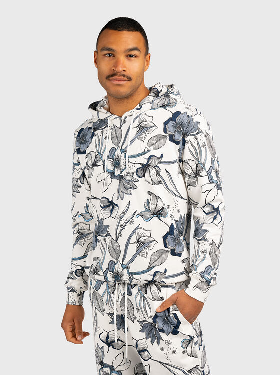 Cotton blend hooded sweatshirt - 1