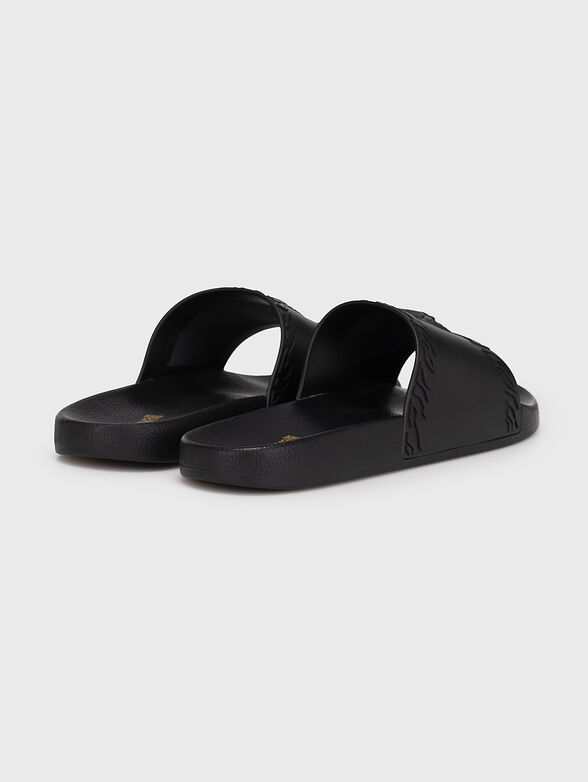 FONDO POOL DIS. 2 black slippers with embossed accents - 3