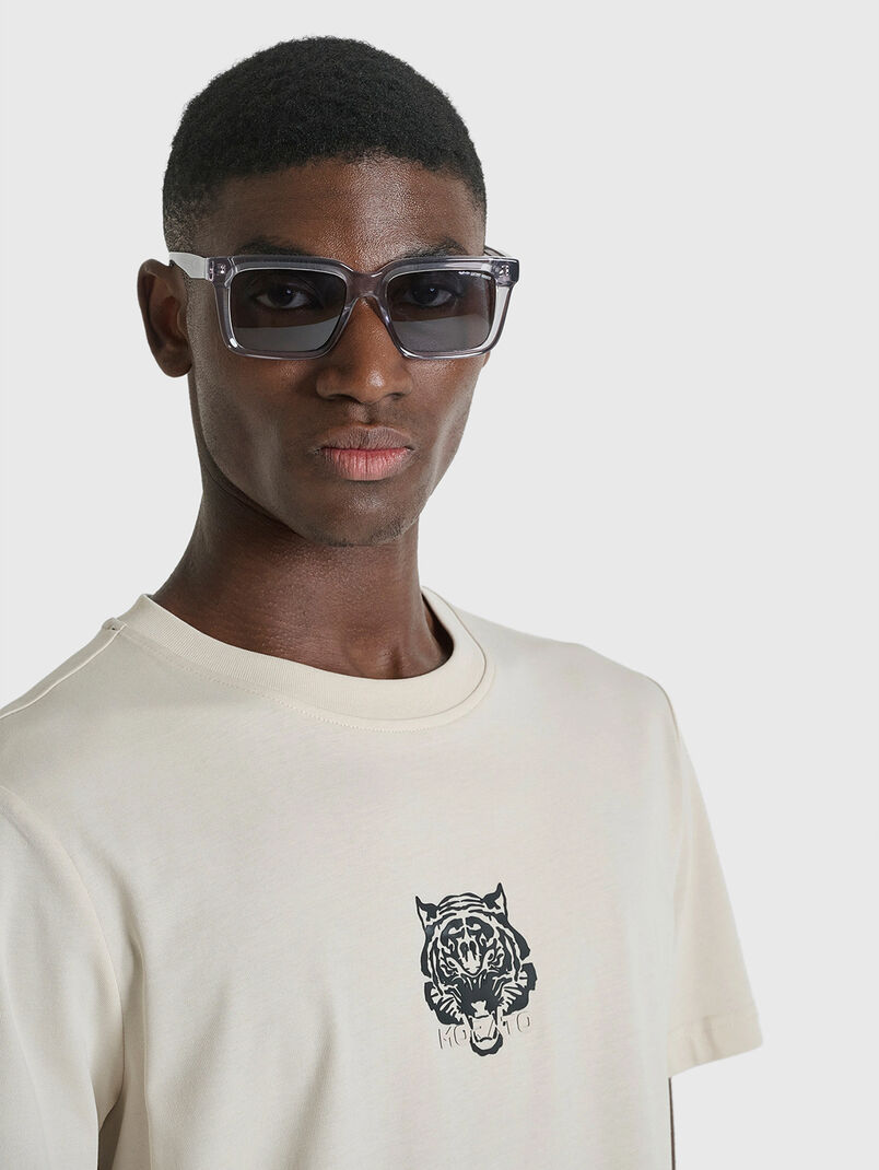 Cotton T-shirt with contrasting logo - 3