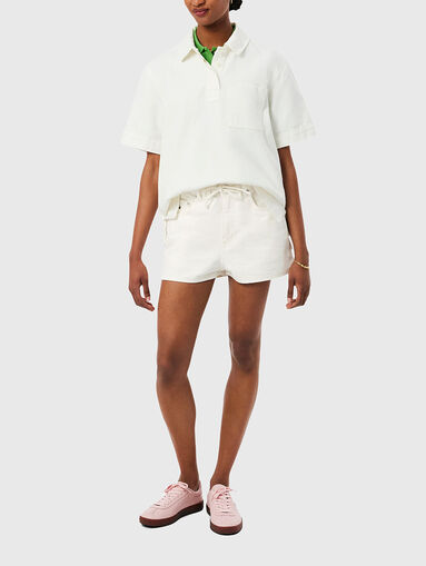 White denim shorts - 5