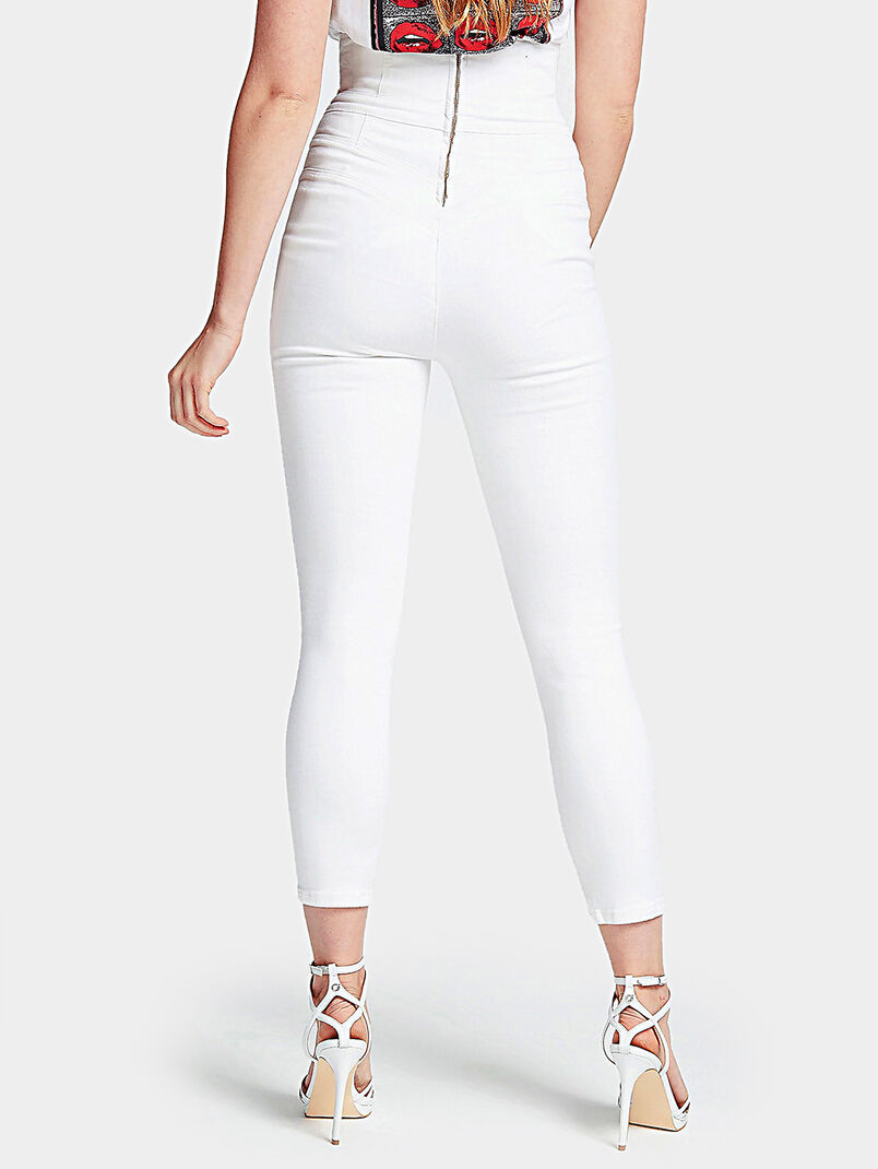 White skinny denim pant with high waist - 3