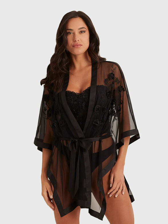LADY ROSE kimono with transparent texture - 1