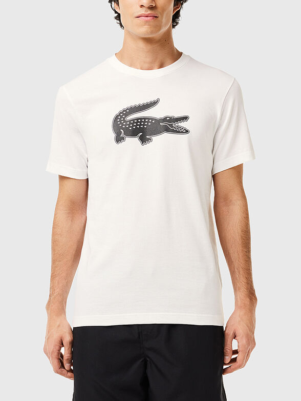 White T-shirt with contrasting logo print - 1