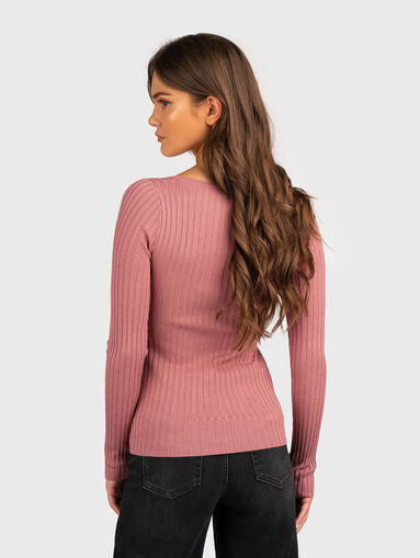 Blouse with accent neckline - 3