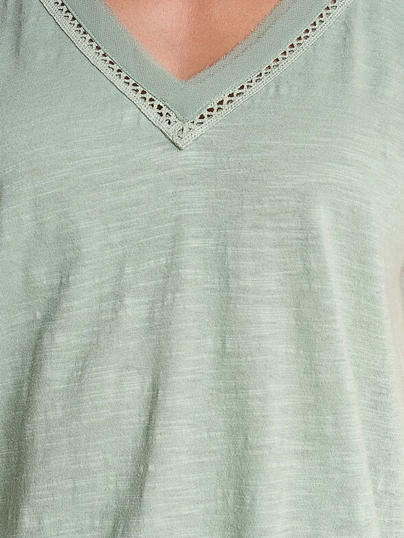 Green cotton blouse - 5