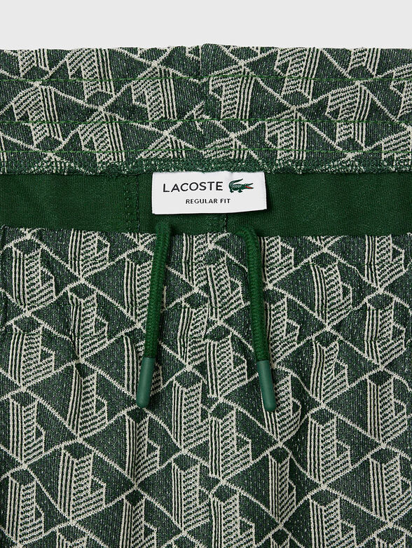 Brown sports trouser with monogram print - 4