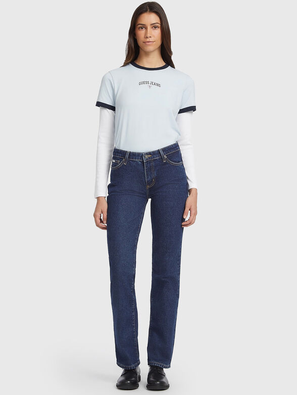 Straight jeans with a mid-rise waist - 6