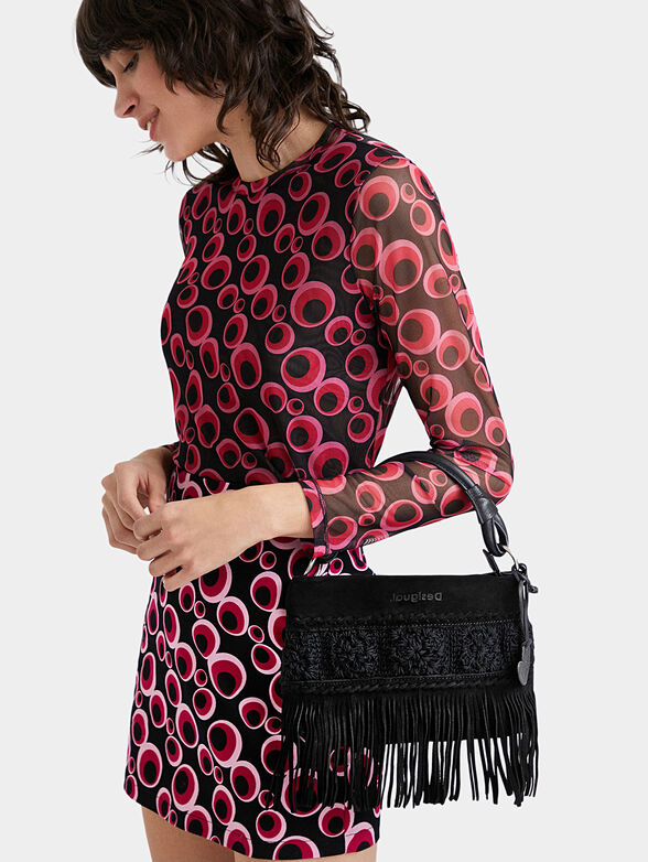 Leather sling bag with tassels - 2