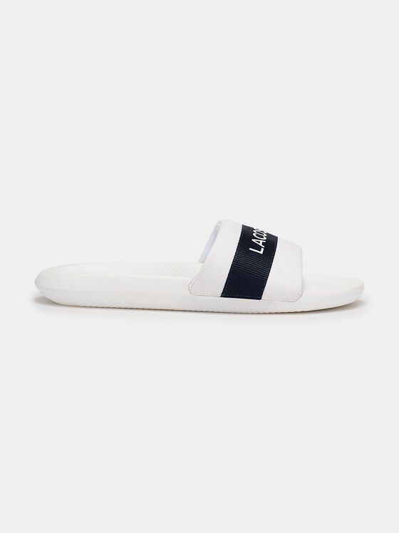 Бели плажни обувки с лого - 1