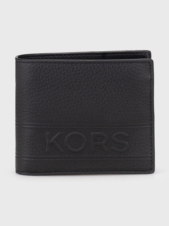Leather wallet with embossed logo - 1
