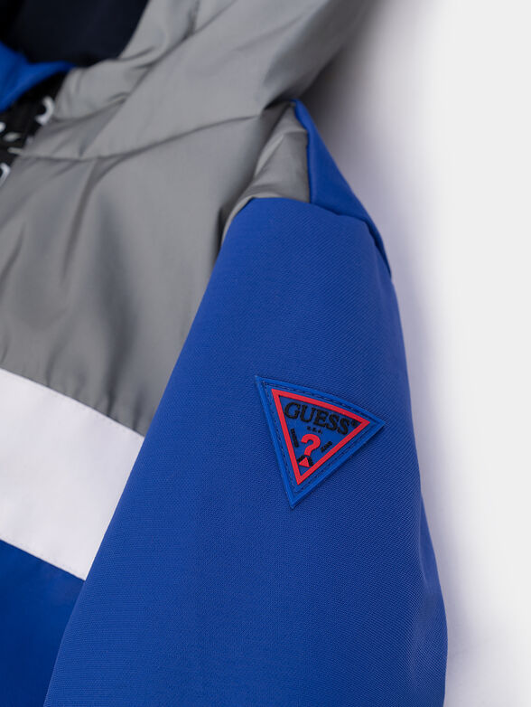 Padded jacket with hood and logo accents - 4