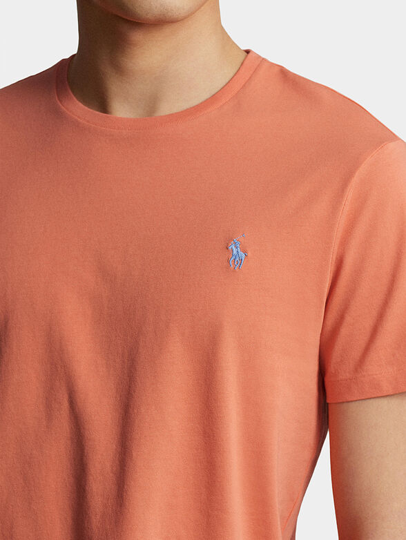 T-shirt in orange with contrast logo embroidery - 3