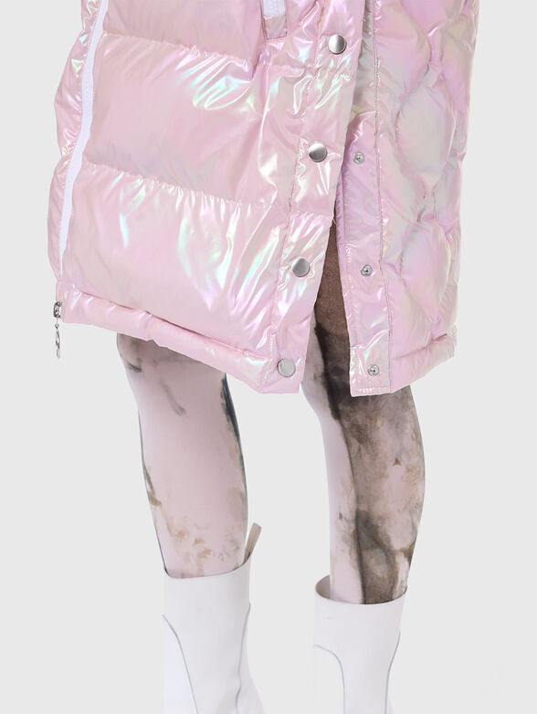Shiny pink down jacket  - 3