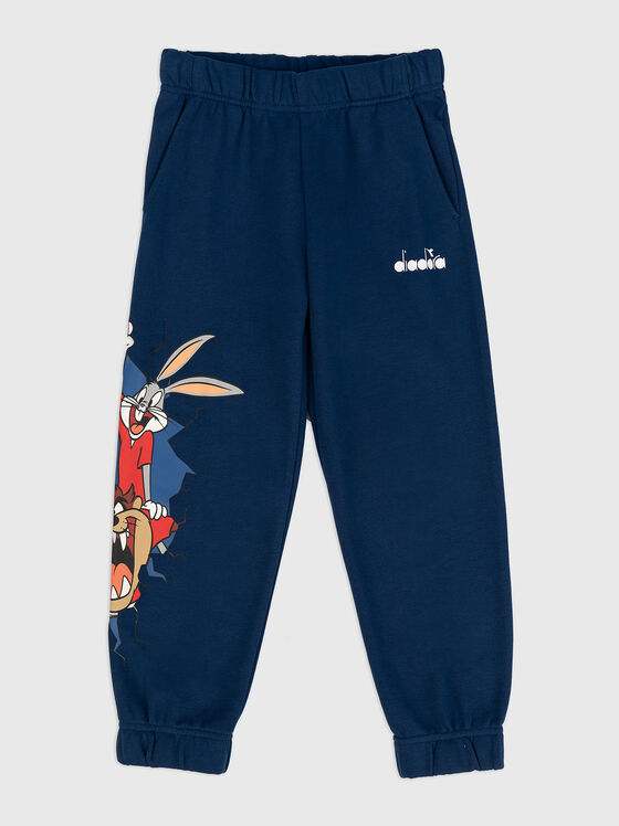 Спортен панталон с акцентен принт - 1