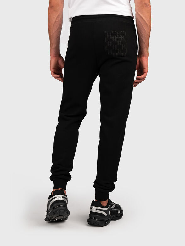 Black sports trousers with contrast logo - 2