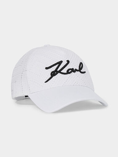 White cap with embroidery - 3