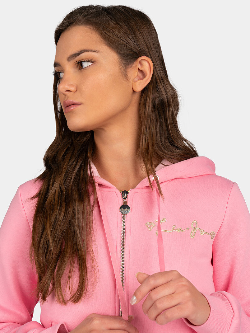 Sports hooded sweatshirt with logo embroidery - 3