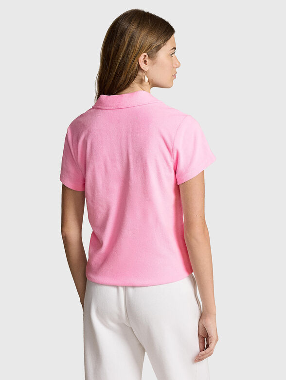 Pink plush polo-shirt - 3