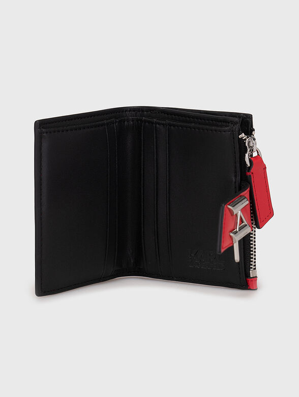 Black leather blend purse with logo element  - 3