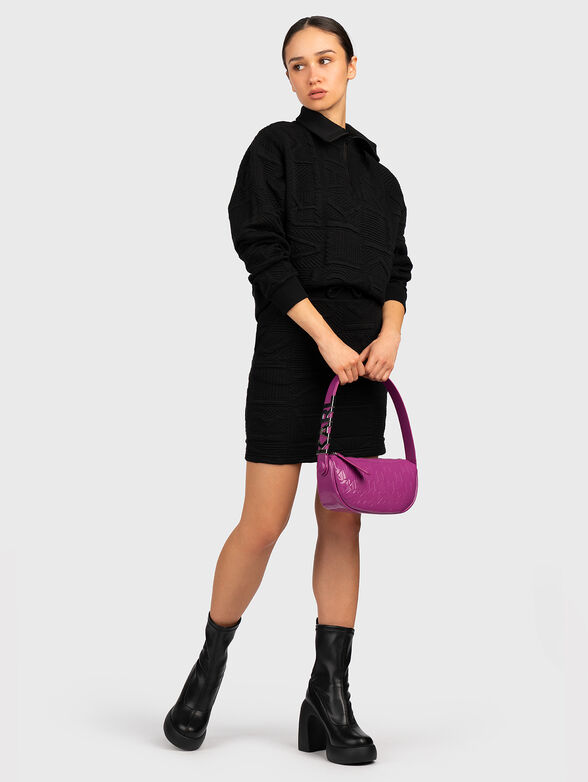 Black sweatshirt with zip  - 2