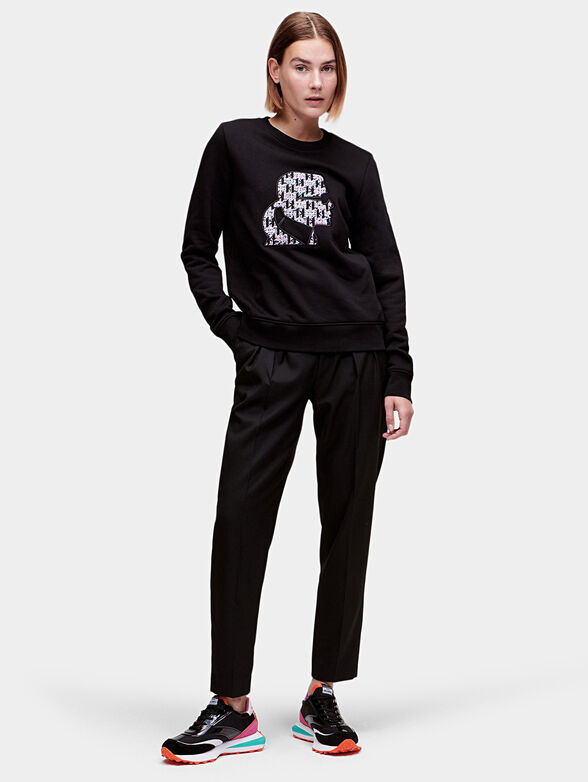 Black bouclé logo sweatshirt - 2