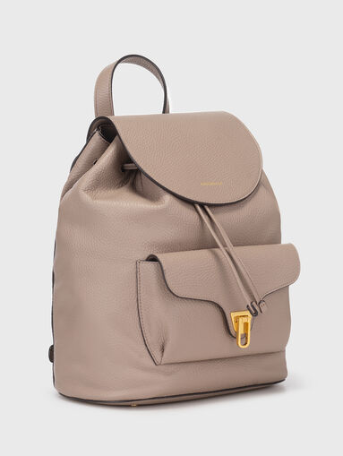 Leather backpack with metal accent - 3