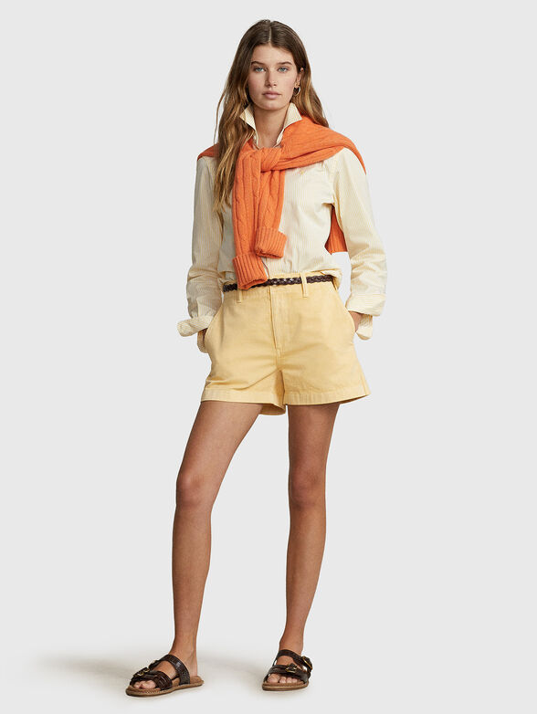 Cotton chino shorts in yellow colour - 4
