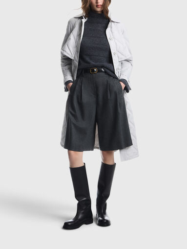 Quilted-effect coat with a belt - 5