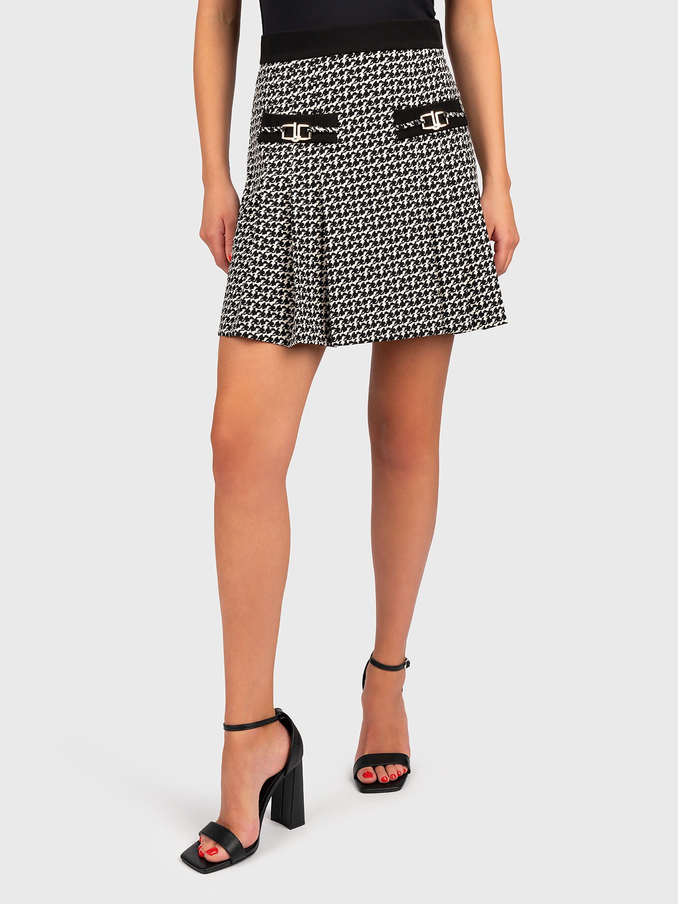 Houndstooth pleated mini skirt online