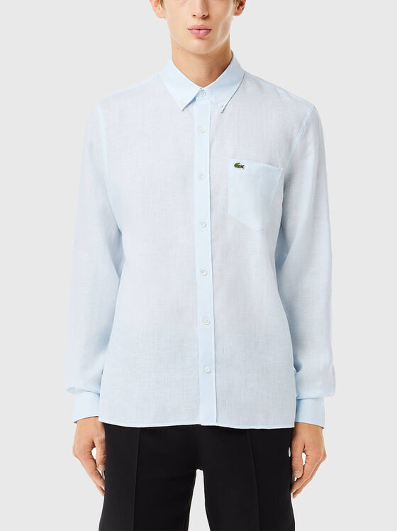 Риза от лен с лого бродерия - 1