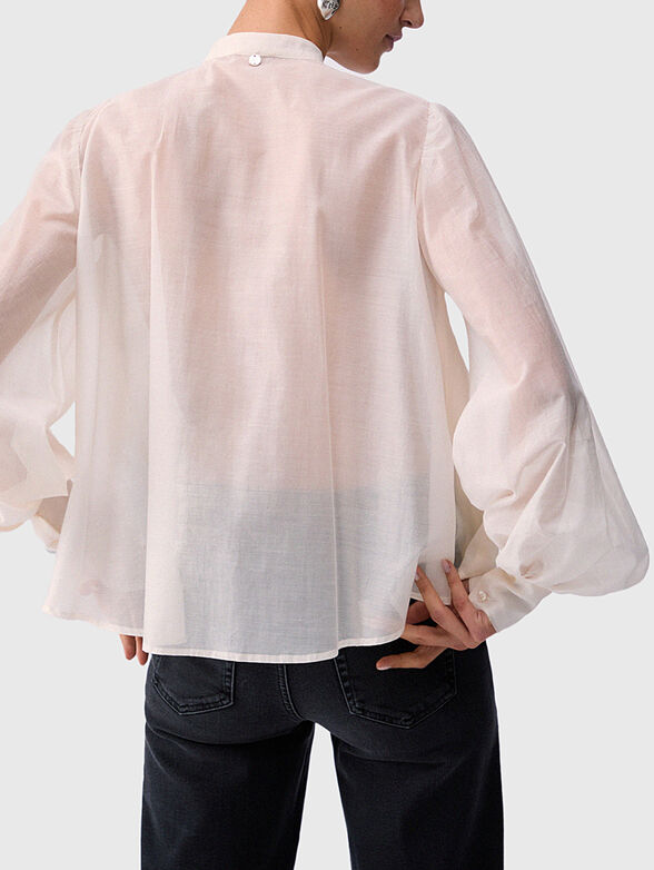 Black blouse with embroidered crystals - 3