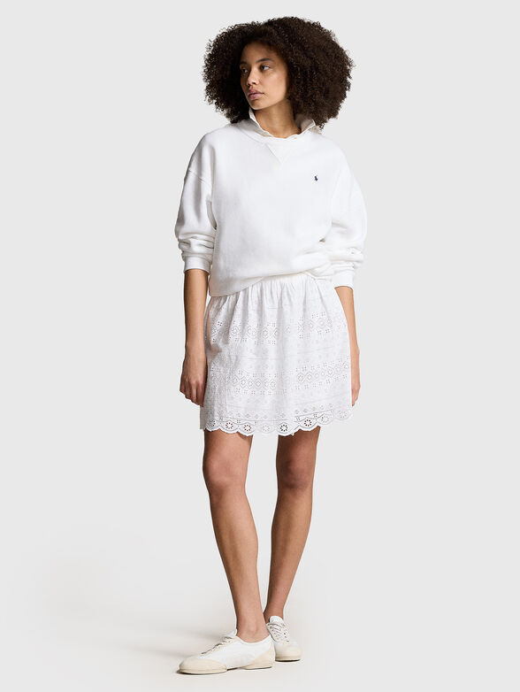 Embroidery cotton mini skirt - 4