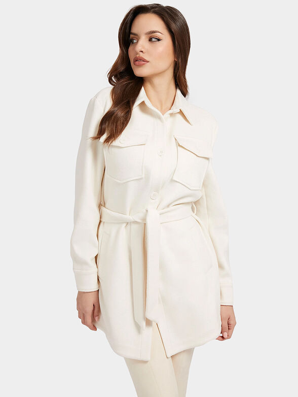 AMBRE white wool blend coat - 1