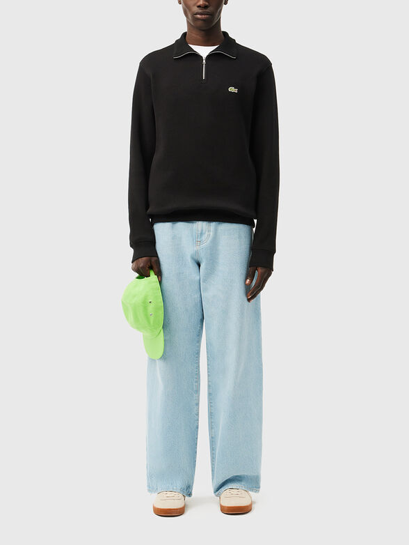 High neck zipped interlock sweatshirt - 2