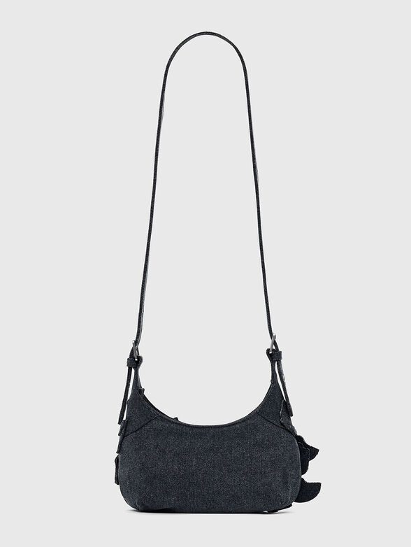 Small floral appliqué denim bag - 3
